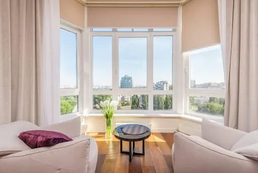 Living room overlooking city