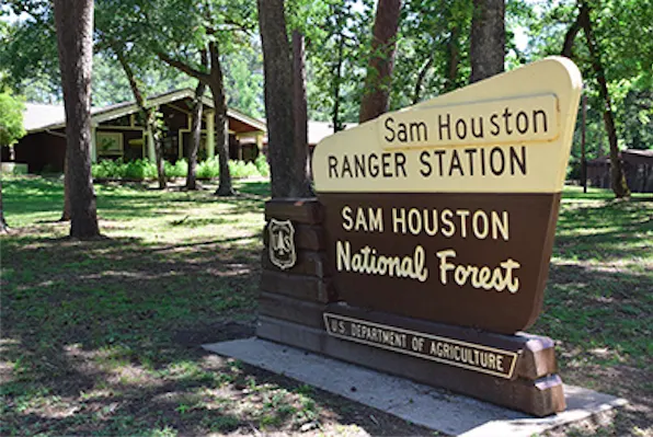 Sam houston national forest sign